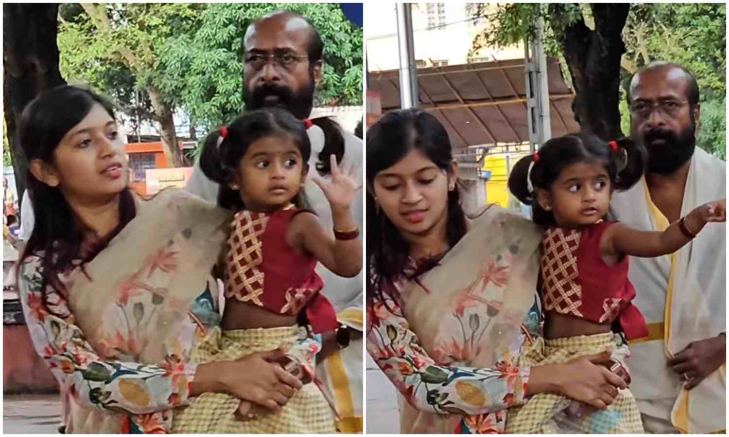 Harisree ashokan and family at guruvayoor temple