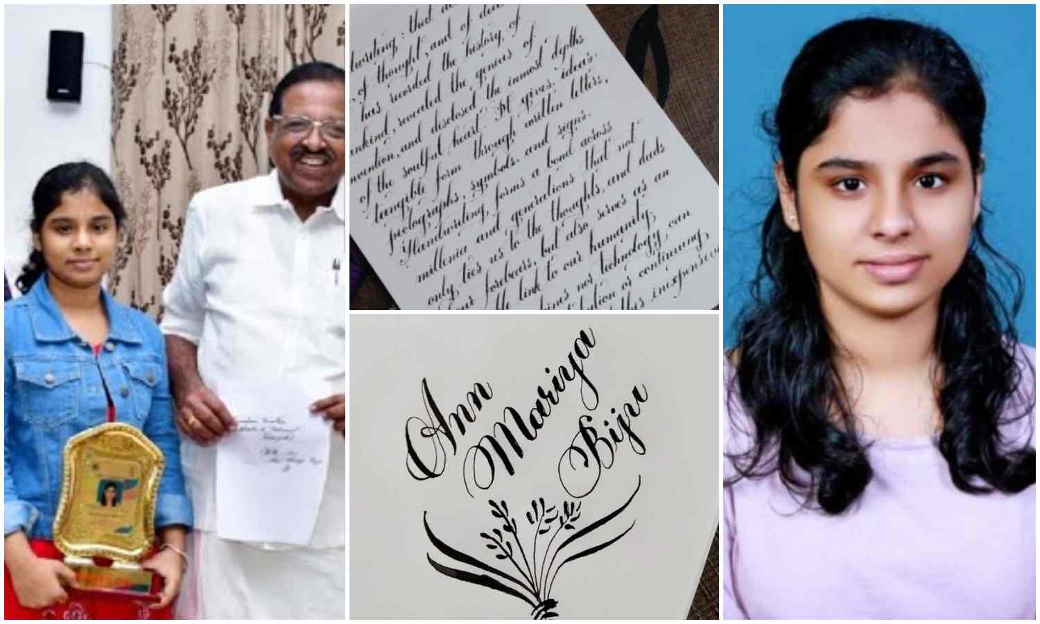 World Handwriting Competition Winner Ann Mariya Biju